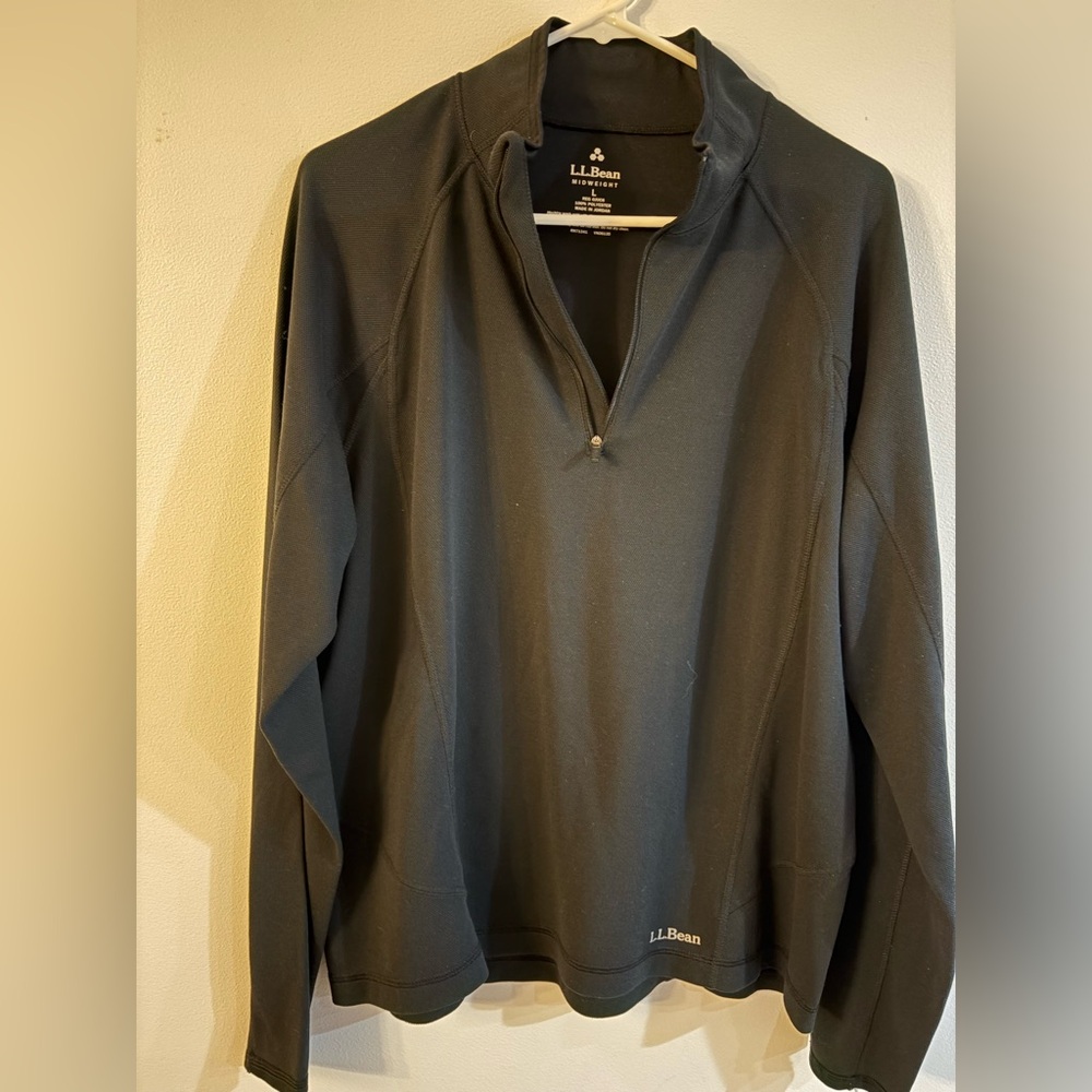 L.L. Bean Black Midweight Pullover